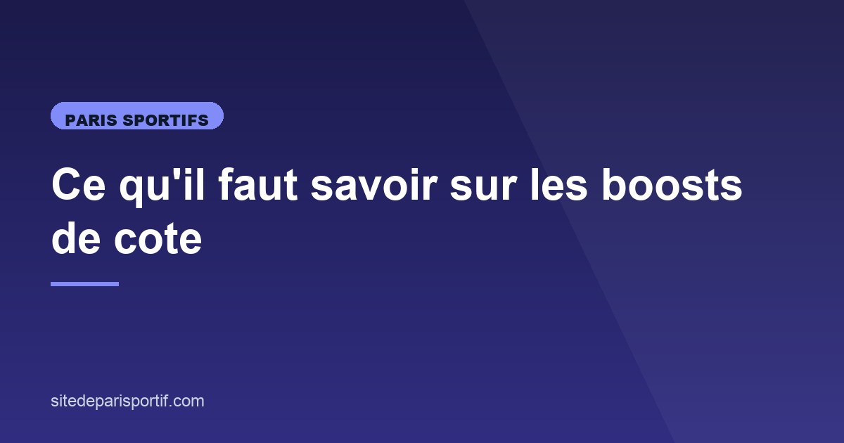 Illustration de l'article consacré aux boosts de cote